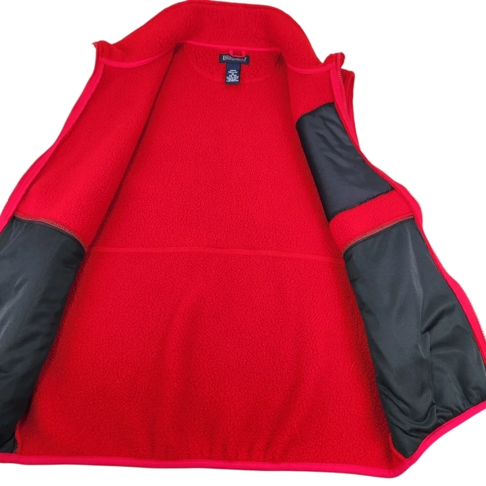 Land's End Men's Vintage Sherpa Fleece Polartec Vest Red Medium 90s Classic
